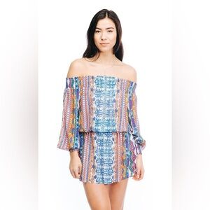 NWOT Ramy Brook Printed Lucia Mini Swimsuit Cover Up Dress M/L